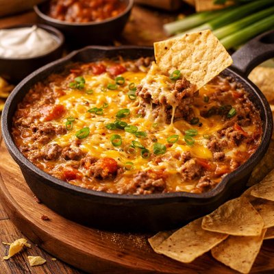 Image of Cheesy Hamburger Dip