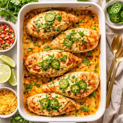 Image of Cheesy Jalapeno Baked Stuffed Chicken