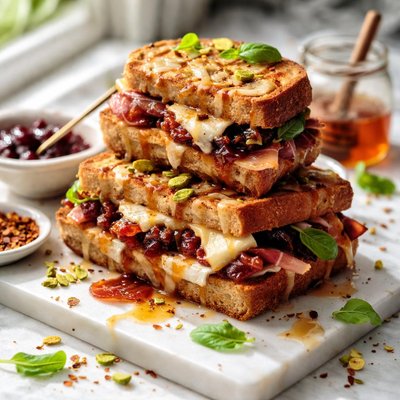 Image of Cheesy Jam Sandwich with a Twist or Two