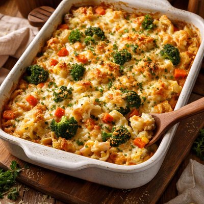 Image of Cheesy Mixed Vegetable Casserole