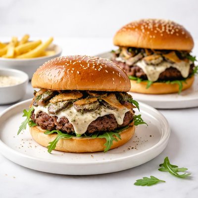 Image of Cheesy Mushroom Burgers