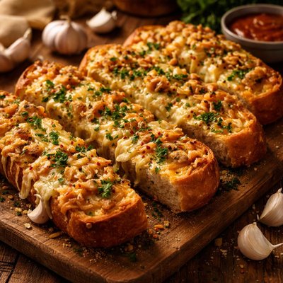 Image of Cheesy Onion Garlic Bread