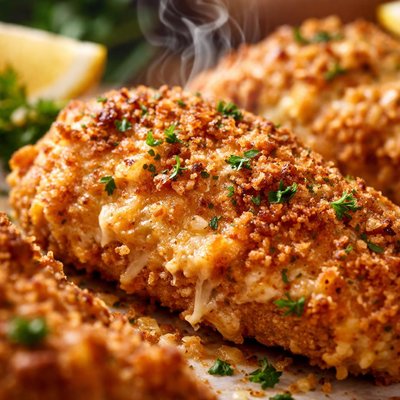 Image of Cheesy Oven Fried Chicken