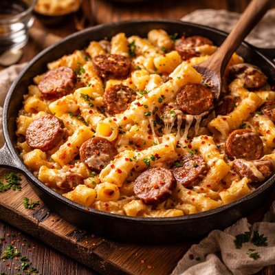 Image of Cheesy Pasta and Sausage