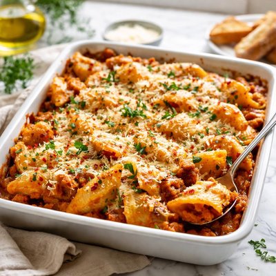 Image of Cheesy Pasta Shell Casserole