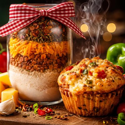 Image of Cheesy Pepper Muffins Mix Gift in a Jar