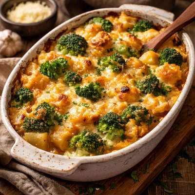 Image of Cheesy Potato and Broccoli Casserole