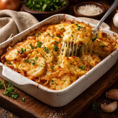 Image of Cheesy Potato and Onion Casserole