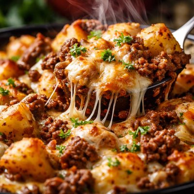 Image of Cheesy Potato Beef Bake