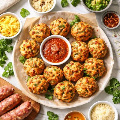 Image of Cheesy Potato Italian Sausage Balls 5fix