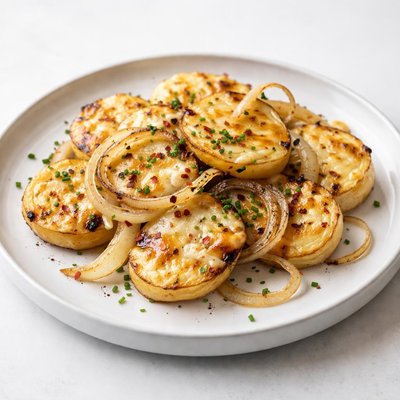 Image of Cheesy Potatoes and Onions for the Grill