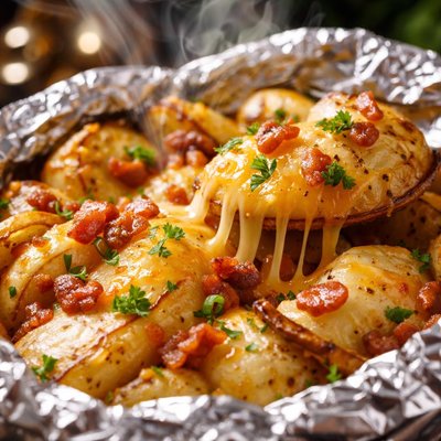 Image of Cheesy Potatoes for the Grill