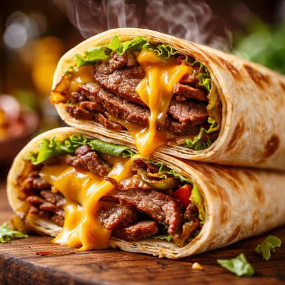 Image of Cheesy Roast Beef Wraps