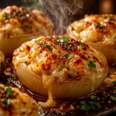 Image of Cheesy Roasted Onions with Smoked Paprika