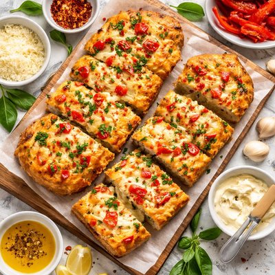 Image of Cheesy Roasted Red Pepper Bread