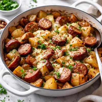 Image of Cheesy Sausage and Potatoes