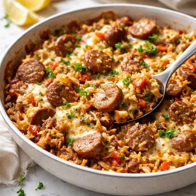 Image of Cheesy Sausage and Rice