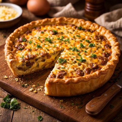 Image of Cheesy Sausage Quiche