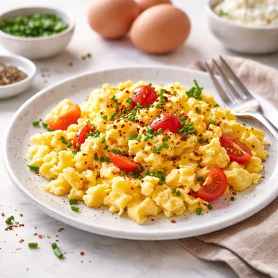 Image of Cheesy Scrambled Eggs Low Fat Low Chol Low Sugar