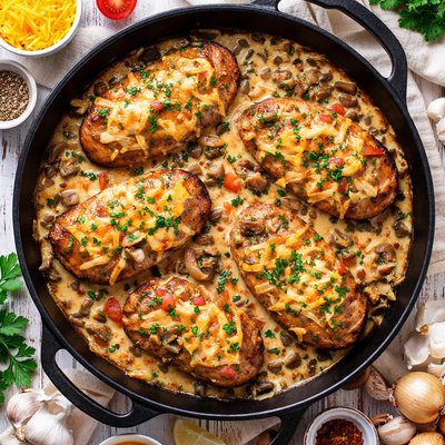 Image of Cheesy Smothered Pork Chops