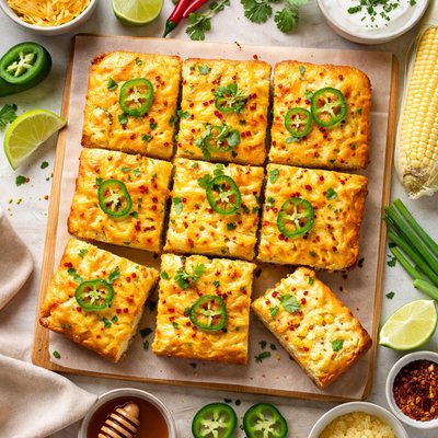 Image of Cheesy Spicy Cornbread