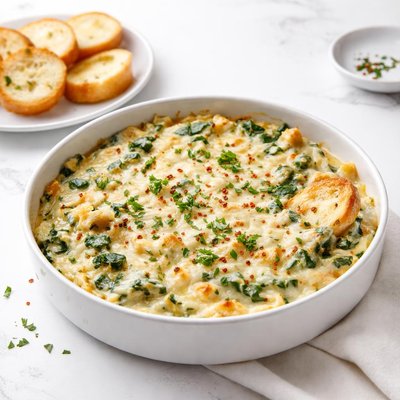 Image of Cheesy Spinach and Artichoke Dip