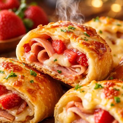 Image of Cheesy Strawberry Ham Rolls