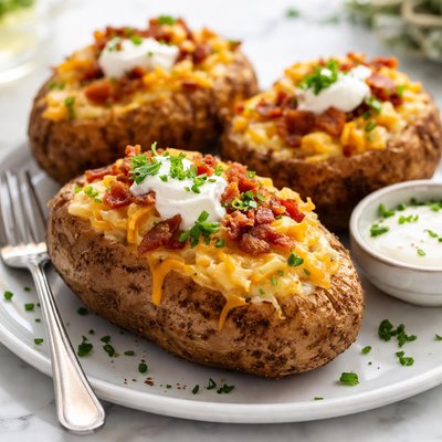 Image of Cheesy Stuffed Baked Potatoes