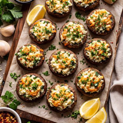 Image of Cheesy Stuffed Mushroom Caps
