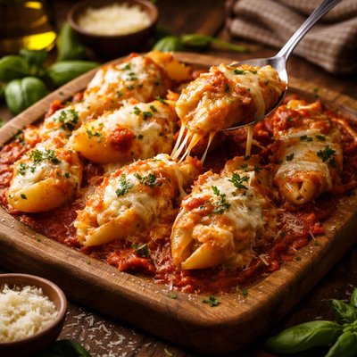 Image of Cheesy Stuffed Shells W Semi Homemade Sauce