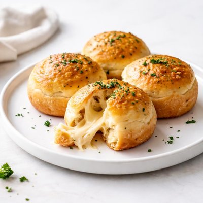 Image of Cheesy Stuffed Skillet Biscuits