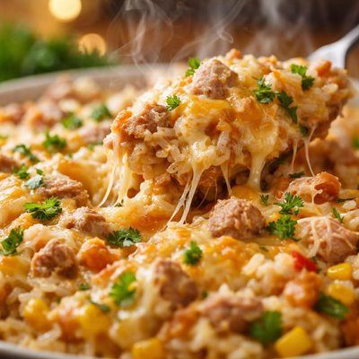 Image of Cheesy Tuna and Rice Dish