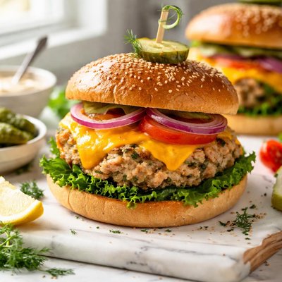 Image of Cheesy Tuna Burgers