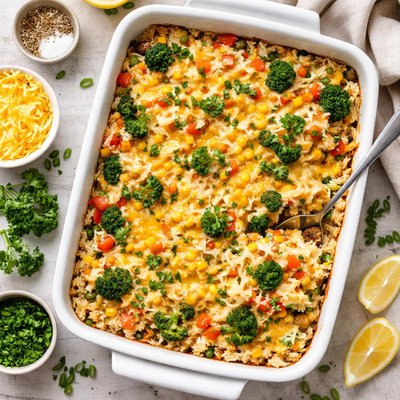 Image of Cheesy Vegetable Rice Casserole