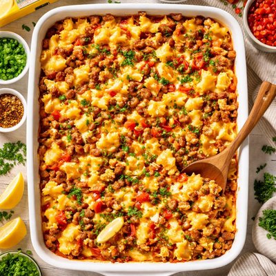 Image of Cheesy Velveeta Sausage Bake