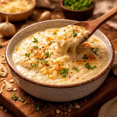 Image of Cheesy White Sauce Microwaved for Quickness and Ease