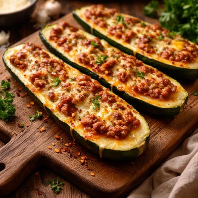 Image of Cheesy Zucchini Boats
