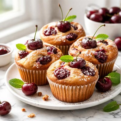 Image of Cherries and Cream Muffins