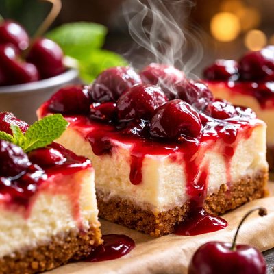 Image of Cherries Jubilee Cheesecake Bars