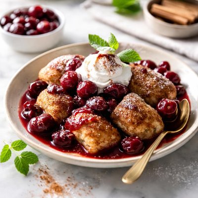 Image of Cherries with Cinnamon Dumplings
