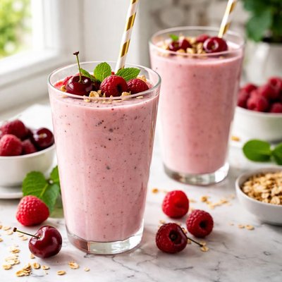 Image of Batido de Cereza y Frambuesa Sin Lácteos