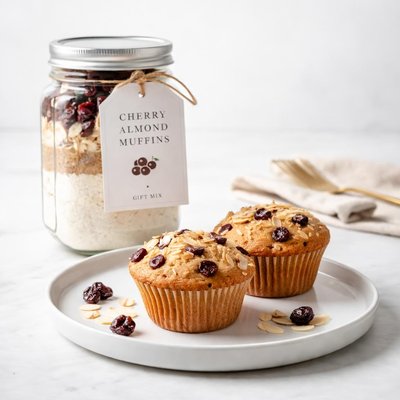 Image of Cherry Almond Muffins Gift Mix in a Jar