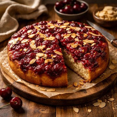 Image of Cherry Almond Upside Down Cake