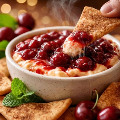 Image of Cherry Cheese Dip with Cinnamon Tortillas