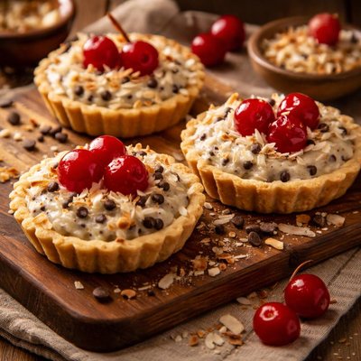 Image of Cherry Chip and Coconut Tartlets