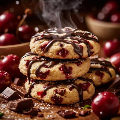 Image of Cherry Chocolate Shortbread Cookies