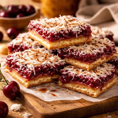 Image of Cherry Coconut Cracker Squares