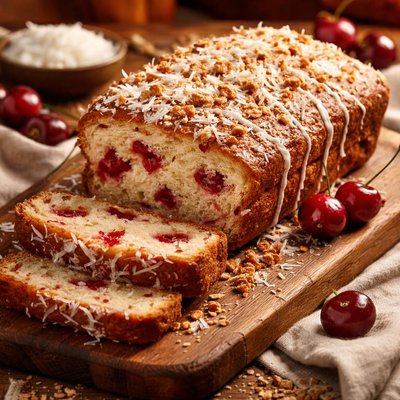 Image of Cherry Coconut Loaf Bread
