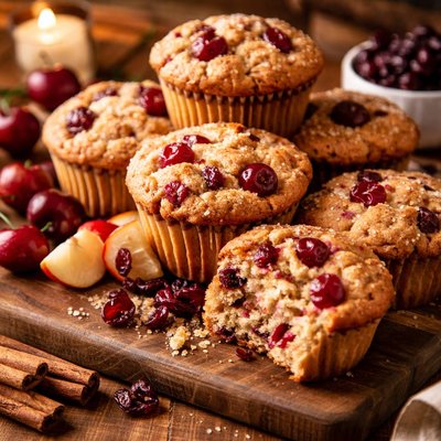 Image of Cherry Cranberry Apple Muffins