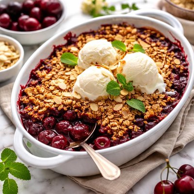 Image of Cherry Crisp Using Fresh Frozen Cherries
